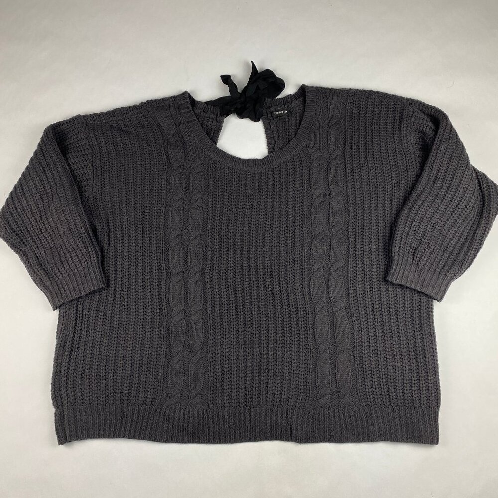 Torrid Sweater Women's Size 4X Chunky Pullover Tie Back Drop Shoulder